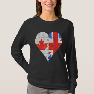 T-shirt Coeur du drapeau britannique canadien