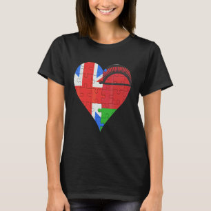 T-shirt Coeur du drapeau britannique du Malawi