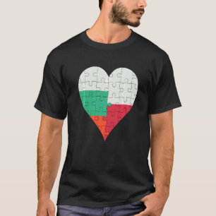 T-shirt Coeur du drapeau bulgare polonais