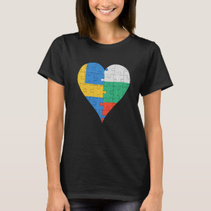 T-shirt Coeur du drapeau bulgare suédois