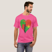 T-shirt Coeur du drapeau burkinabé zambien (Devant entier)