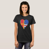T-shirt Coeur du drapeau camerounais capverdien (Devant entier)