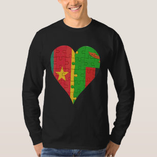 T-shirt Coeur du drapeau camerounais de Zambie