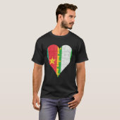 T-shirt Coeur du drapeau camerounais nigérian (Devant entier)