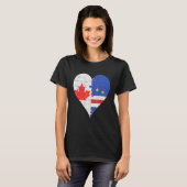 T-shirt Coeur du drapeau canadien du Cap-Vert (Devant entier)