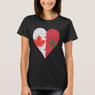 T-shirt Coeur du drapeau canadien marocain