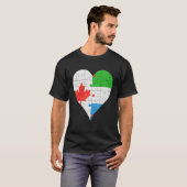 T-shirt Coeur du drapeau canadien sierra-léonais (Devant entier)