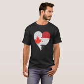 T-shirt Coeur du drapeau canadien yéménite (Devant entier)