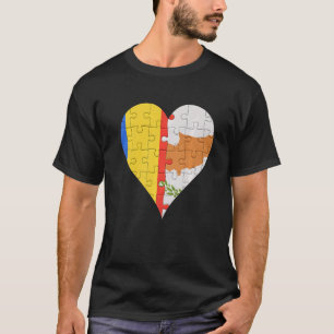 T-shirt Coeur du drapeau chypriote roumain