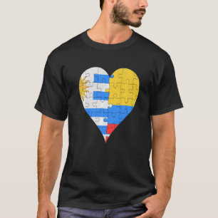 T-shirt Coeur du drapeau colombien d'Uraguyan