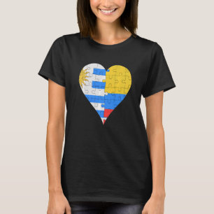 T-shirt Coeur du drapeau colombien d'Uraguyan