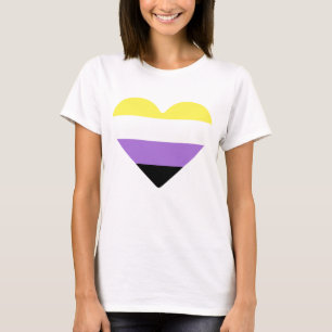 T-shirt Cœur du drapeau de fierté non binaire