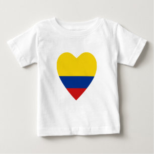 T-shirt Coeur du drapeau de la Colombie