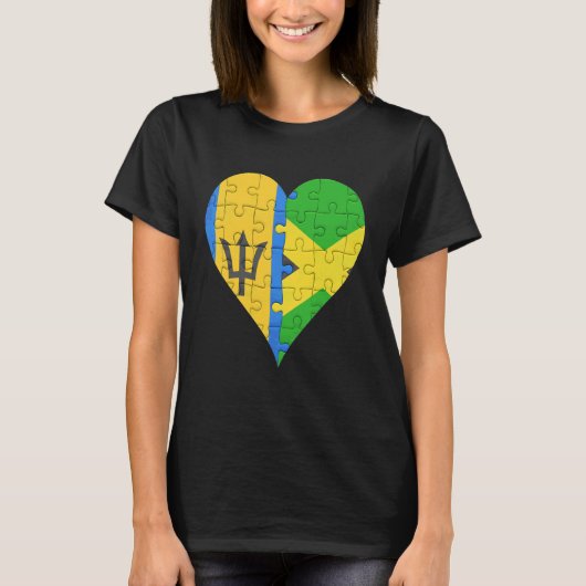 T-shirt Coeur du drapeau de la Jamaïque (Devant)