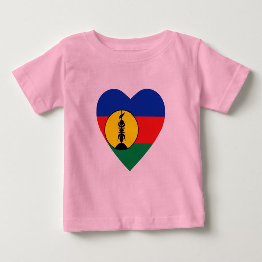 T-shirt Coeur du drapeau de la Nouvelle-Calédonie (Devant)