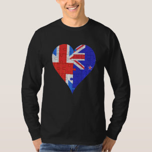 T-shirt Coeur du drapeau de la Nouvelle-Zélande britanniqu