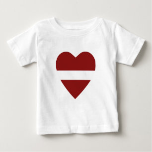 T-shirt Coeur du drapeau de Lettonie