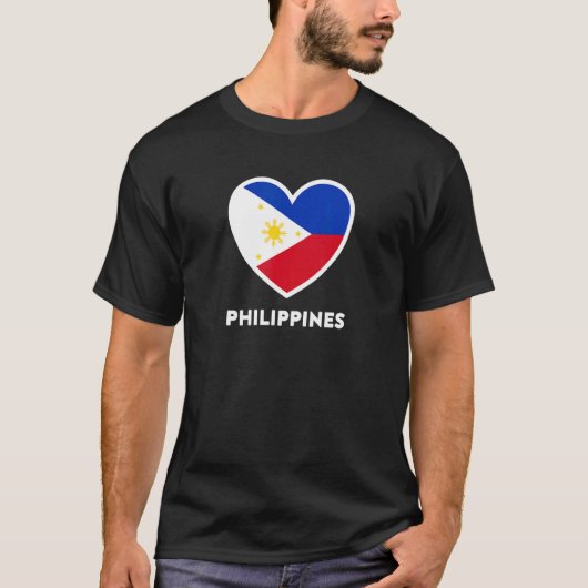 T-shirt Coeur du drapeau des Philippines (Devant)
