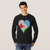 T-shirt Coeur du drapeau djiboutien (Devant entier)