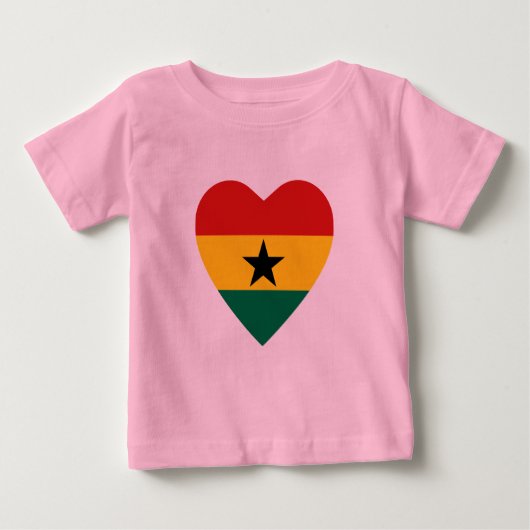 T-shirt Coeur du drapeau du Ghana (Devant)