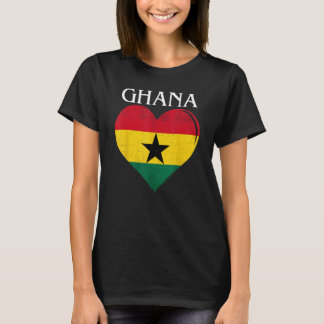 T-shirt Coeur du drapeau du Ghana vintage pour le Ghana