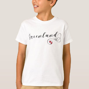 T-shirt Coeur du drapeau du Groenland, patrimoine groenlan