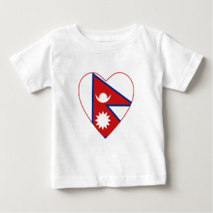 T-shirt Coeur du drapeau du Népal