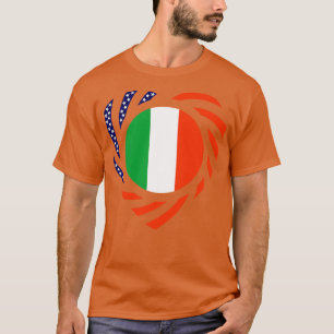 T-shirt Coeur du drapeau du patriote américain irlandais