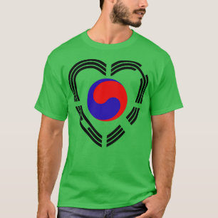 T-shirt Coeur du drapeau du patriote coréen 1
