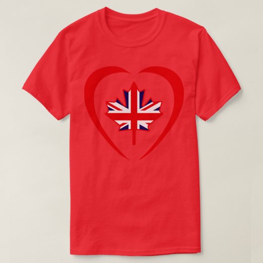 T-shirt Coeur du drapeau du Patriote multinational britann (Design devant)