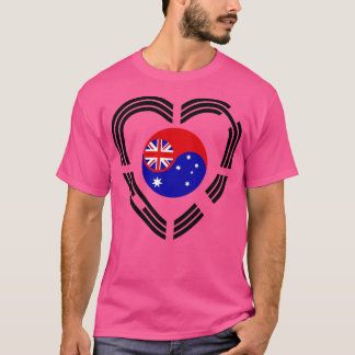 T-shirt Coeur du drapeau du Patriote Multinational Coréen