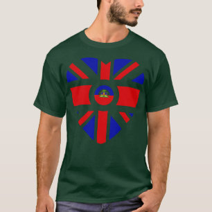 T-shirt Coeur du drapeau du Patriote multinational haïtien