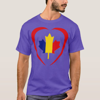 T-shirt Coeur du drapeau du Patriote Multinational Roumain