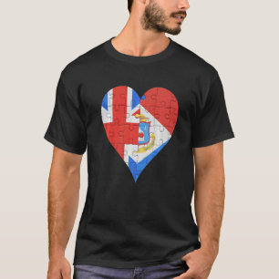 T-shirt Coeur du drapeau du Saint-Martin britannique