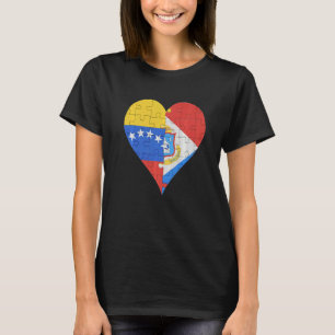 T-shirt Coeur du drapeau du Saint-Martin vénézuélien