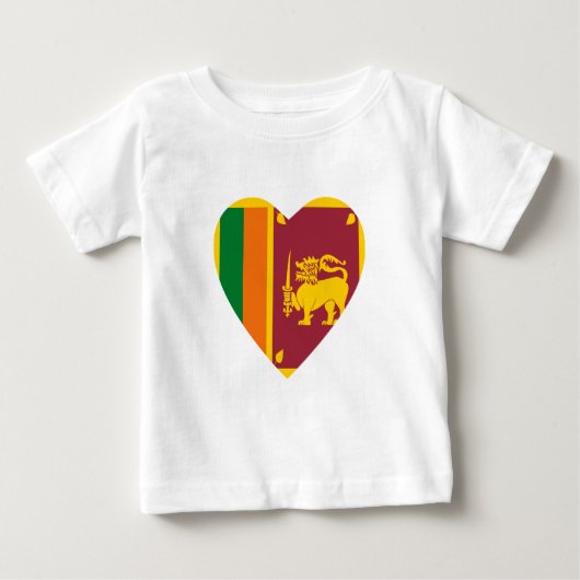 T-shirt Coeur du drapeau du Sri Lanka (Devant)
