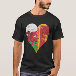 T-shirt Coeur du drapeau du Sri Lanka gallois