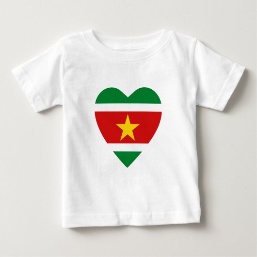 T-shirt Coeur du drapeau du Suriname (Devant)