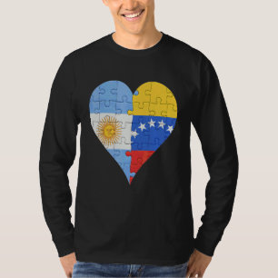 T-shirt Coeur du drapeau du Venezuela argentin
