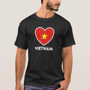 T-shirt Coeur du drapeau du Vietnam