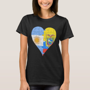 T-shirt Coeur du drapeau équatorien argentin