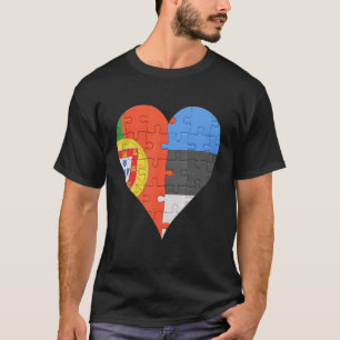 T-shirt Coeur du drapeau estonien portugais