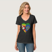 T-shirt Coeur du drapeau éthiopien du Zimbabwe (Devant entier)