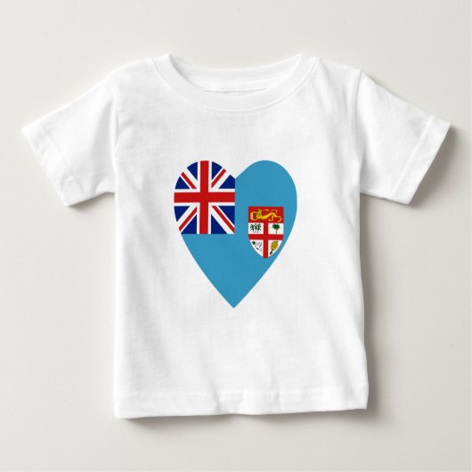 T-shirt Coeur du drapeau fidjien (Devant)