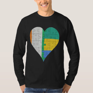 T-shirt Coeur du drapeau gabonais ien