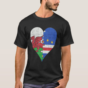 T-shirt Coeur du drapeau gallois cap verdien