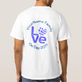 T-shirt Coeur du drapeau grec en bleu AMOUR Hommes (Dos)