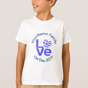 T-shirt Coeur du drapeau grec en bleu LOVE Boy's
