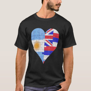 T-shirt Coeur du drapeau hawaïen argentin