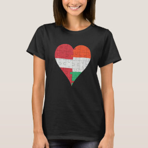 T-shirt Coeur du drapeau hongrois letton